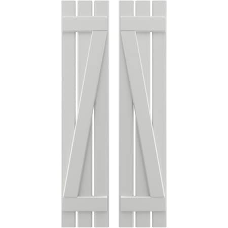 Americraft 3-Board (2 Batten) Wood Spaced Board-n-Batten Shutters W/ Z-Bar, ARW102SB311X35STH